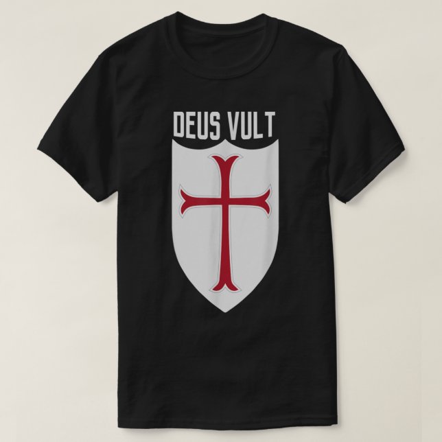 T-shirt Deus Vult God Will It Crusader Meme (Design devant)