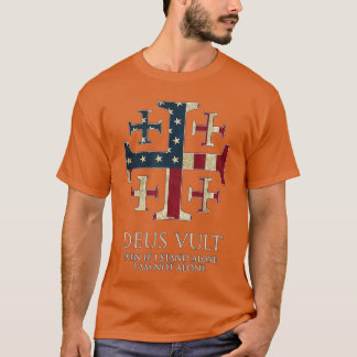 T-shirt Deus Vult Je ne suis pas seul Isaïe 4110 Croix Dra
