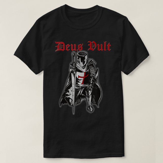 T-shirt Deus Vult Knights Templier Knight Armor Médiéval  (Design devant)