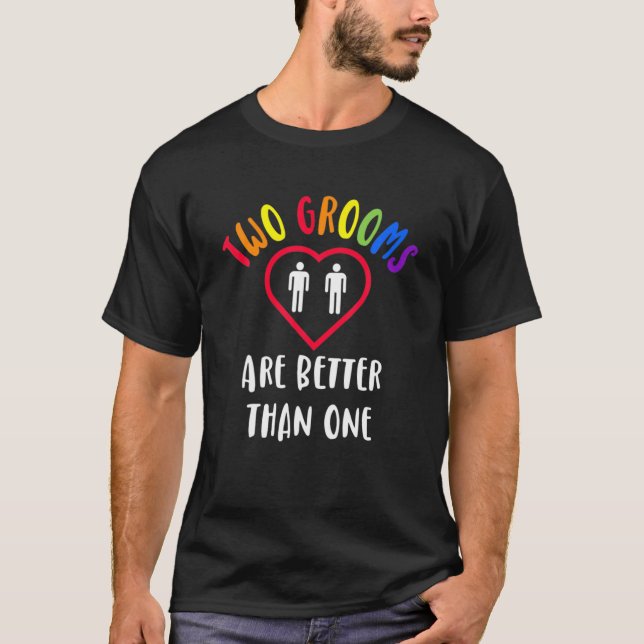 T-shirt Deux 2 Salles Sont Meilleures Qu'Une Gay LGBT Enga (Devant)