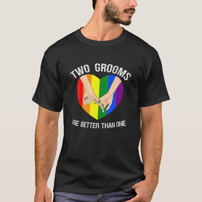 T-shirt Deux 2 Salles Sont Meilleures Qu'Une Gay LGBT Enga (Devant)