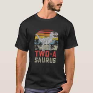 T-shirt Deux A Saurus Anniversaire T Rex Dino 2E Dinosaure