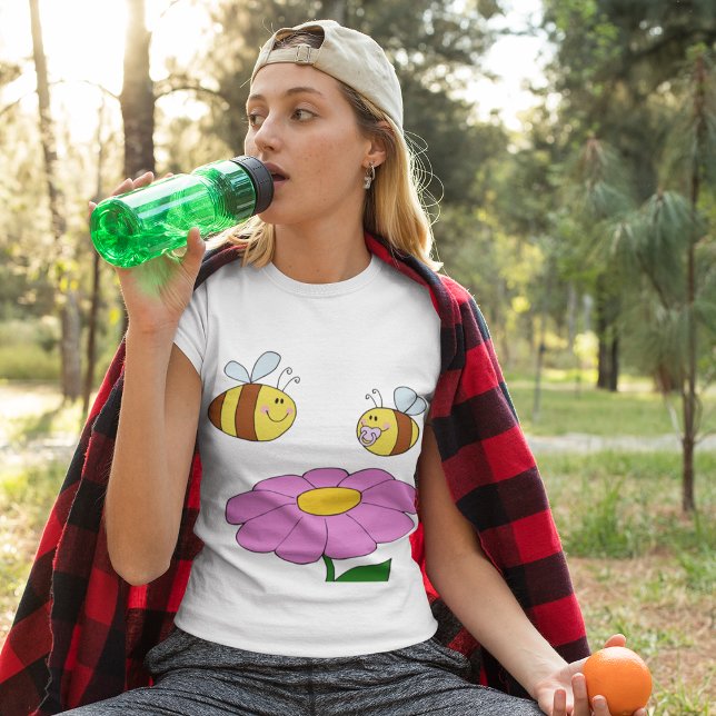 T-shirt Deux Abeilles Et Une Fleur Femme (Créateur téléchargé)