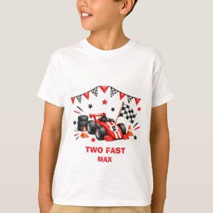 T-shirt Deux Ans Rapide Anniversaire Voiture de Course Rou