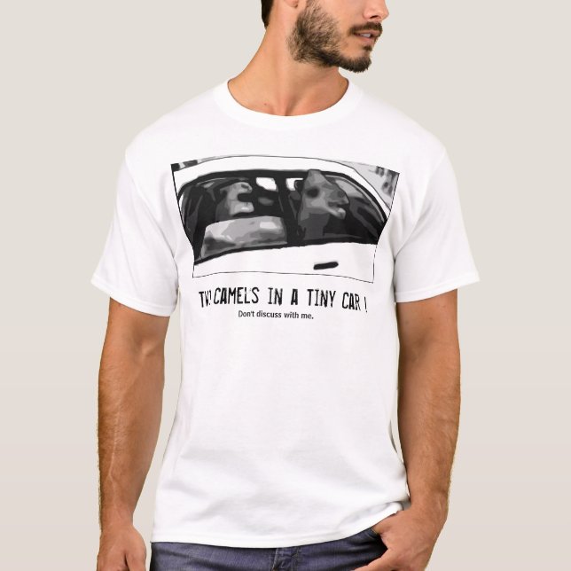 T-shirt Deux Camels dans une Tiny Car ! (Devant)