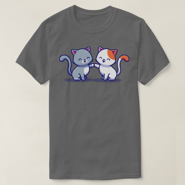 T-shirt Deux Cartoon De Chat3 (Design devant)