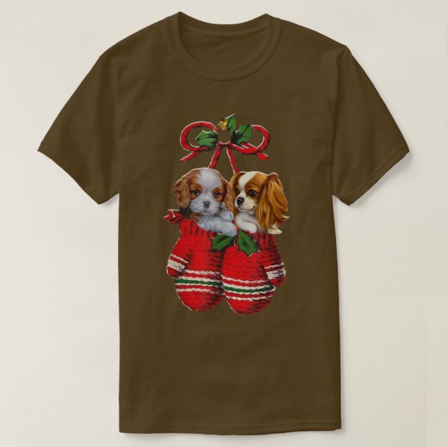 T-shirt Deux Cavalier King Charles Spaniel Chien dans le g (Design devant)