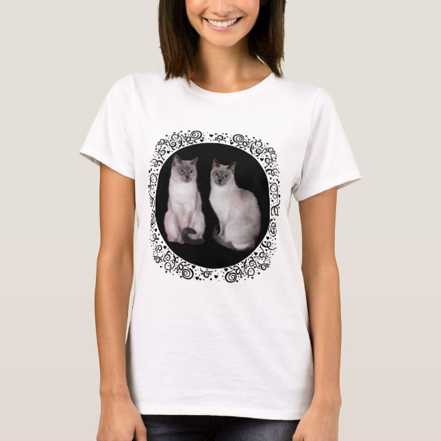 T-shirt Deux chats siamois (Devant)