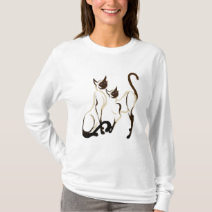 T-shirt Deux chemises de chats siamois