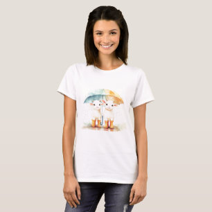 T-shirt Deux chèvres bébés par jour de pluie
