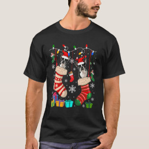 T-shirt Deux Chiens De Père Noël Boston Terrier Dans Des C