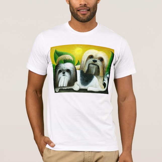 T-shirt Deux chiens de Shih Tzu (Devant)