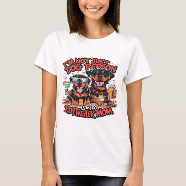 T-shirt Deux Chiens Rottweiler assis ensemble (Devant)
