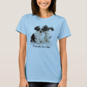 T-shirt Deux chiots de Shih Tzu - amis pendant la vie !