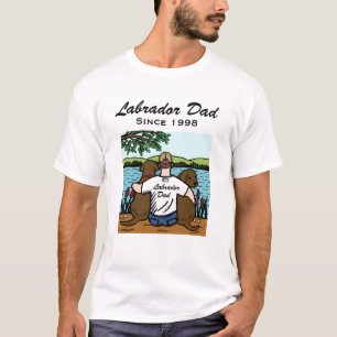 T-shirt Deux chocolat Labradors et papa