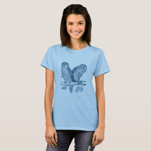 T-shirt Deux Chouettes - Bleu Océan