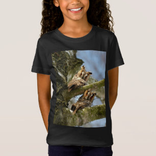 T-Shirt Deux Chouettes dans les Bois, oiseaux, faune