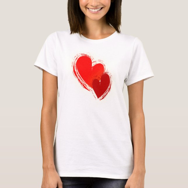 T-shirt Deux coeurs amoureux (Devant)
