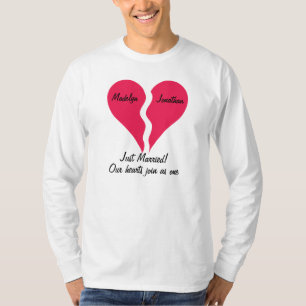 T-shirt Deux coeurs de moitiés se joignent comme un juste