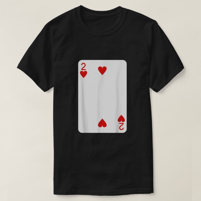 T-shirt Deux Coeurs Jouer Cartes Halloween Costume Deck (Design devant)