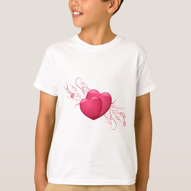 T-shirt Deux Coeurs roses (Devant)