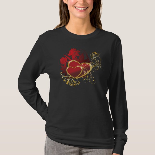 T-shirt Deux Coeurs rouges (Devant)