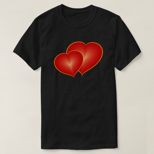 T-shirt Deux Coeurs Rouges, Graphique Art numérique Modern (Design devant)