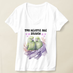 T-shirt Deux+Coeurs+Une+Branche+Femmes+T-Chemise