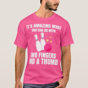 T-shirt Deux Doigts Un Joueur De Bowling À Pouce T