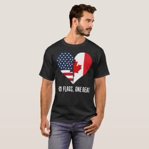 T-shirt Deux drapeaux un rythme Canada🇨🇦  Amérique