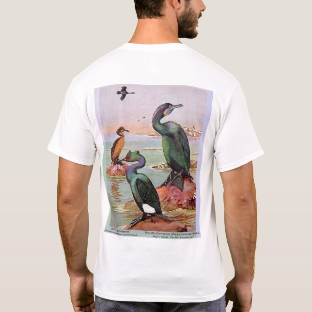 T-shirt Deux espèces de cormorans, artwork avant/inverse (Dos)