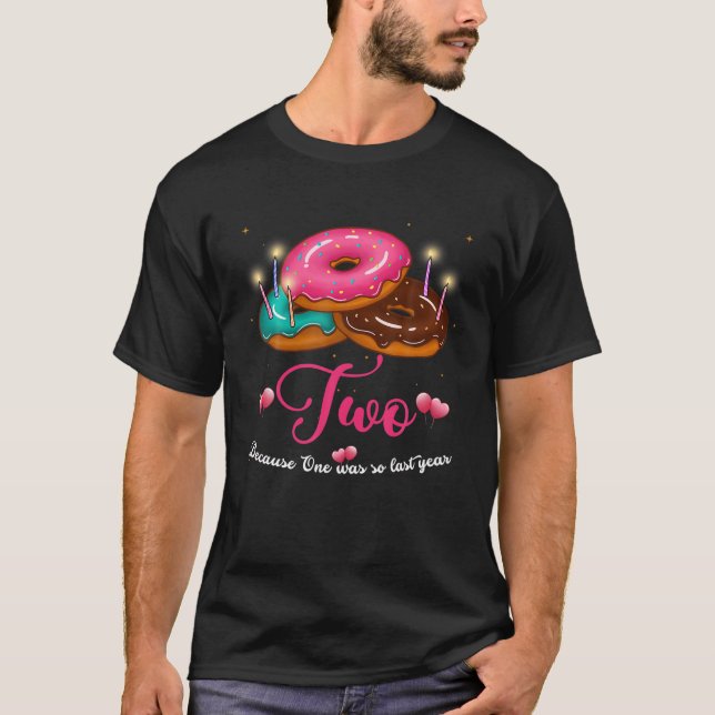 T-shirt Deux Est Si Doux 2E Fille Donut Décoration Anniver (Devant)