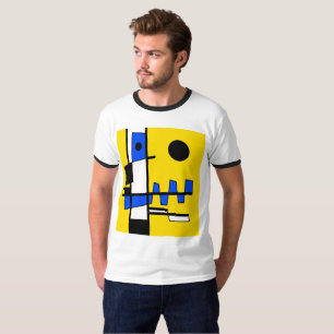 T-shirt Deux Faces De L'ethnicité Jaune Bleu Noir Blanc
