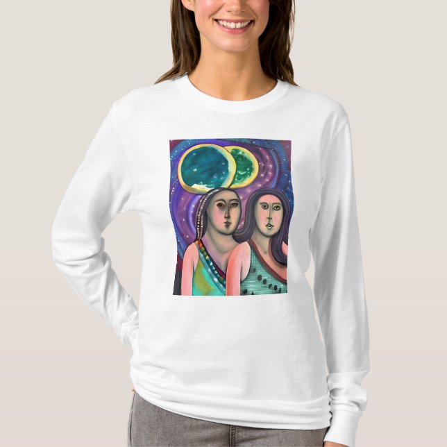 T-shirt Deux femmes sous la lune (Devant)