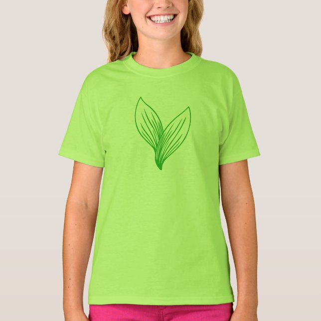 T-shirt Deux Feuilles verts entremêlés (Devant)