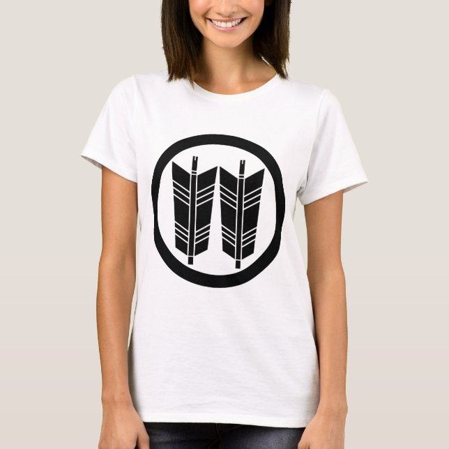 T-shirt Deux flèches parallèles en cercle (Devant)