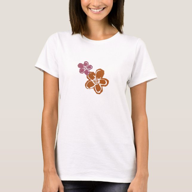 T-shirt Deux fleurs abstraites (Devant)