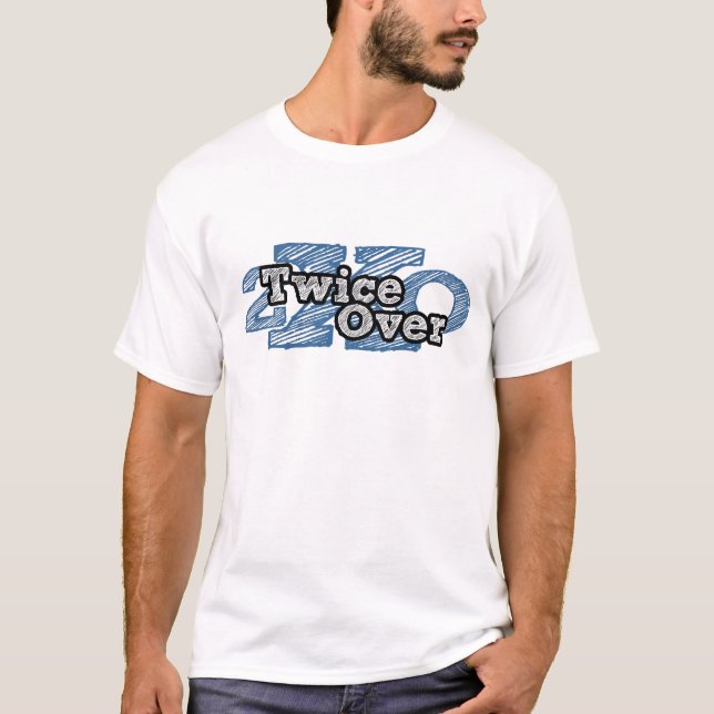 T-shirt Deux fois au-dessus de T-Blanc (Devant)