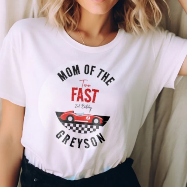T-shirt Deux Garçon de Course Rapide 2ème Anniversaire (Two Fast Race Car Boy 2nd Birthday Party T-Shirt
)
