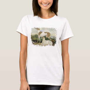 T-shirt Deux Gryhounds dans un paysage (huile sur toile)