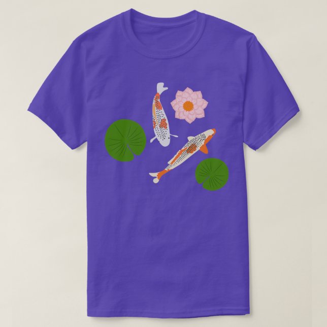 T-shirt Deux Japonais Koi Fish Nénuphar Koi Pond (Design devant)