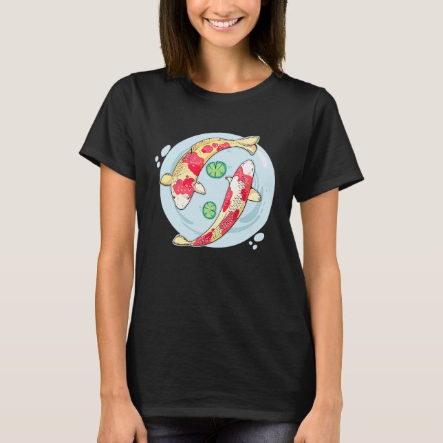 T-shirt Deux Japonais Koi Poisson (Devant)