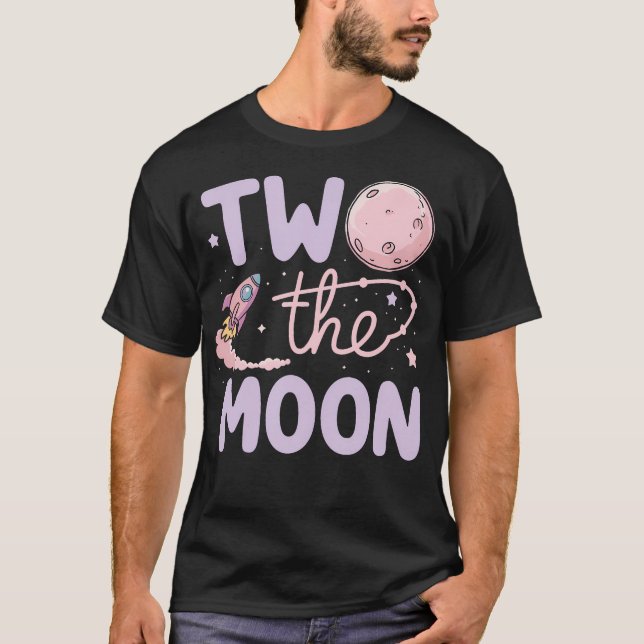 T-shirt Deux La Lune 2E Anniversaire Fille Garçon 2 Ans To (Devant)