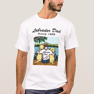 T-shirt Deux Labradors jaune et papa