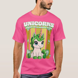 T-shirt Deux Légendes Unicorns Avec Manteaux Étincelants U