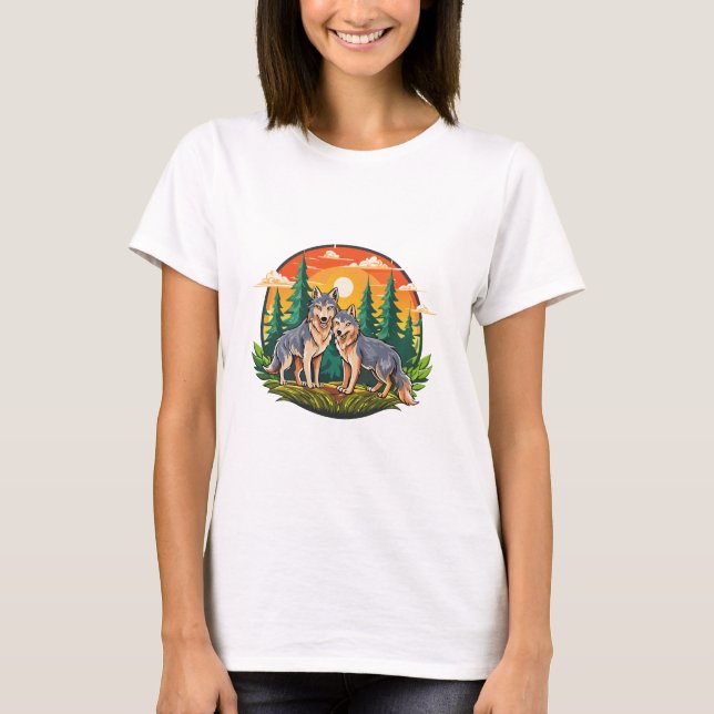 T-shirt Deux loups (Devant)