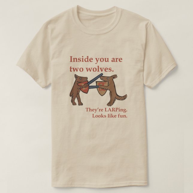 T-Shirt Deux Loups Médiévaux (Design devant)