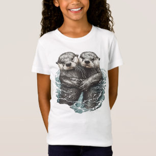 T-Shirt Deux loutre mignons dans l'eau