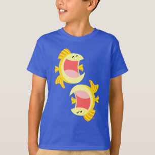 T-shirt deux mignonnes cartons de poisson enfants
