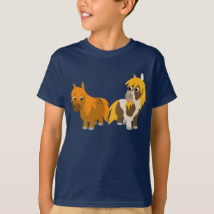T-shirt Deux mignons Ponies en caricature pour enfants T-s